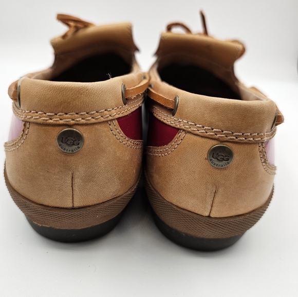 🦆UGG Australia🦆Women's Red and Tan Rain Duck Shoes - Picture 7 of 7